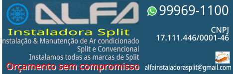 alfa instaladora split - instalação e manutenção de ar condiconado split e convencional, inatalação de todas as marcas de ar condicionado split